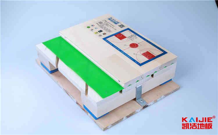 橡膠木NBA籃球場木地板單層龍骨結構